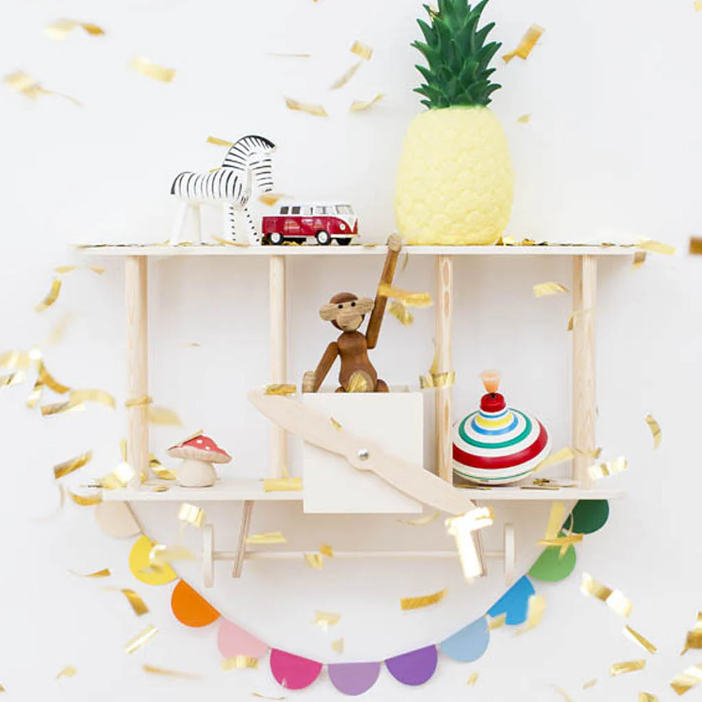 Up Warsaw Airplane Wooden Shelf - White - Image 10
