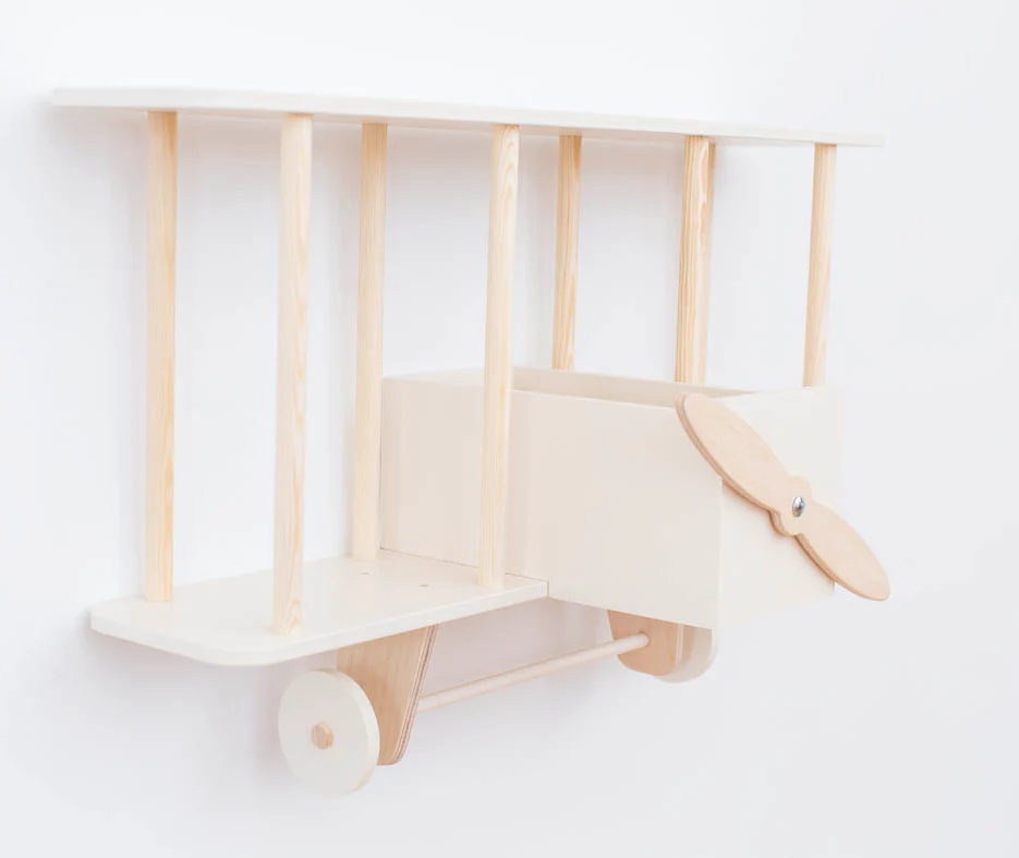 Up Warsaw Airplane Wooden Shelf - White - Image 11