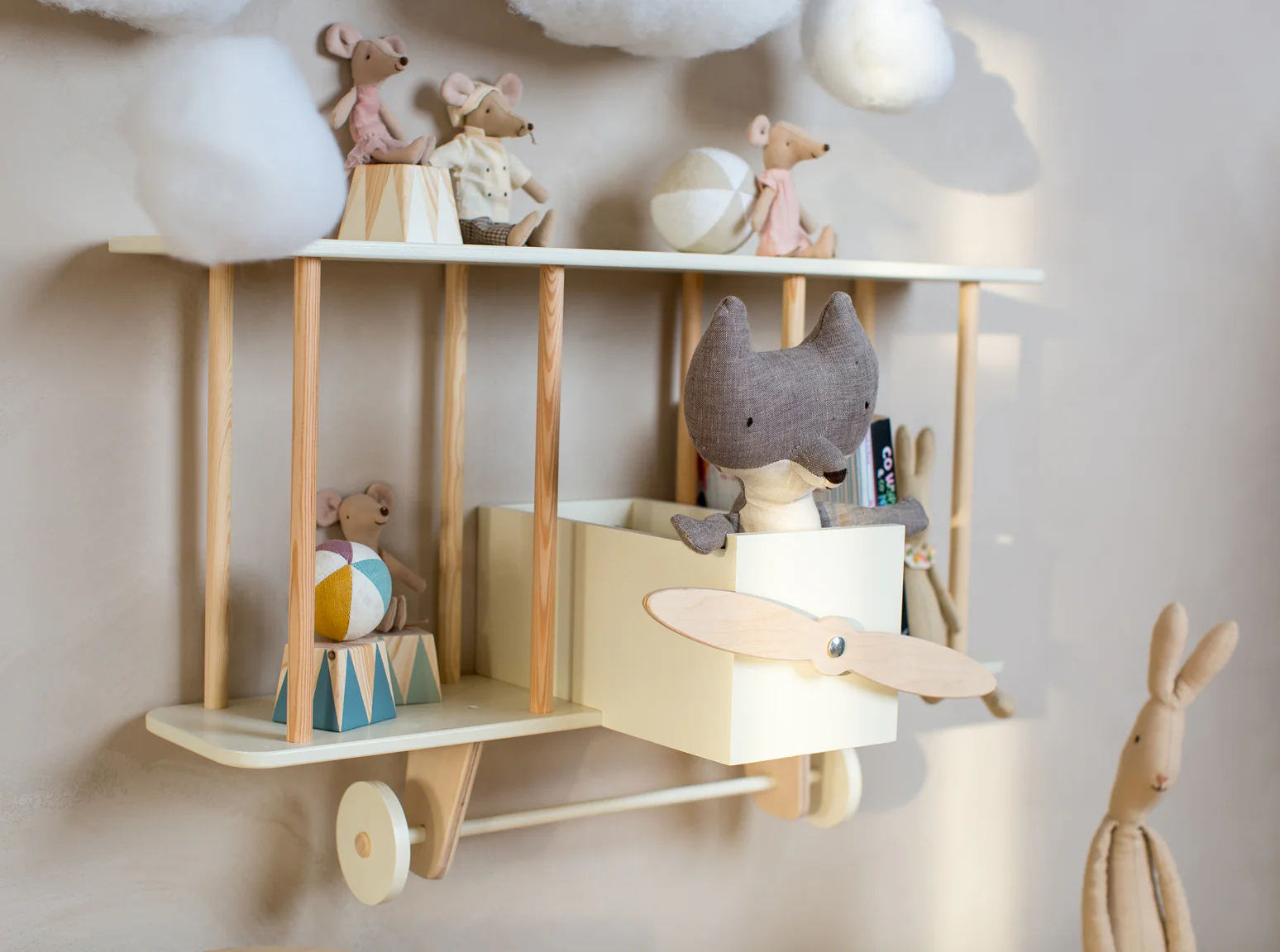 Up Warsaw Airplane Wooden Shelf - White - Image 14