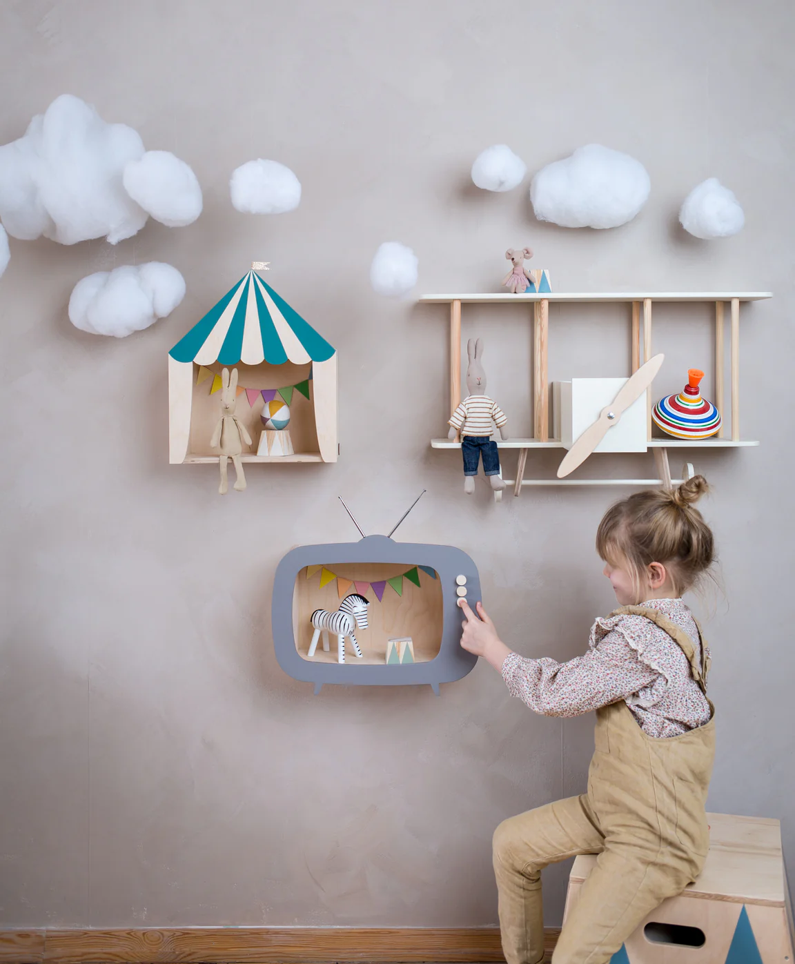 Up Warsaw Airplane Wooden Shelf - White - Image 3