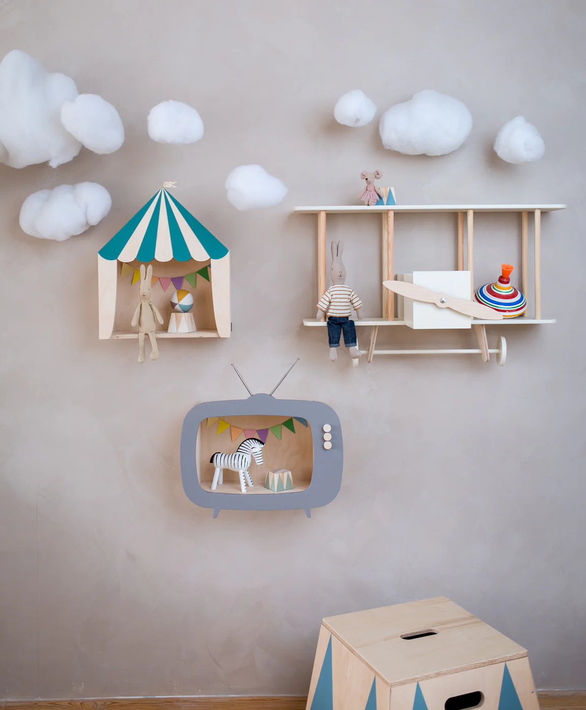 Up Warsaw Airplane Wooden Shelf - White - Image 4