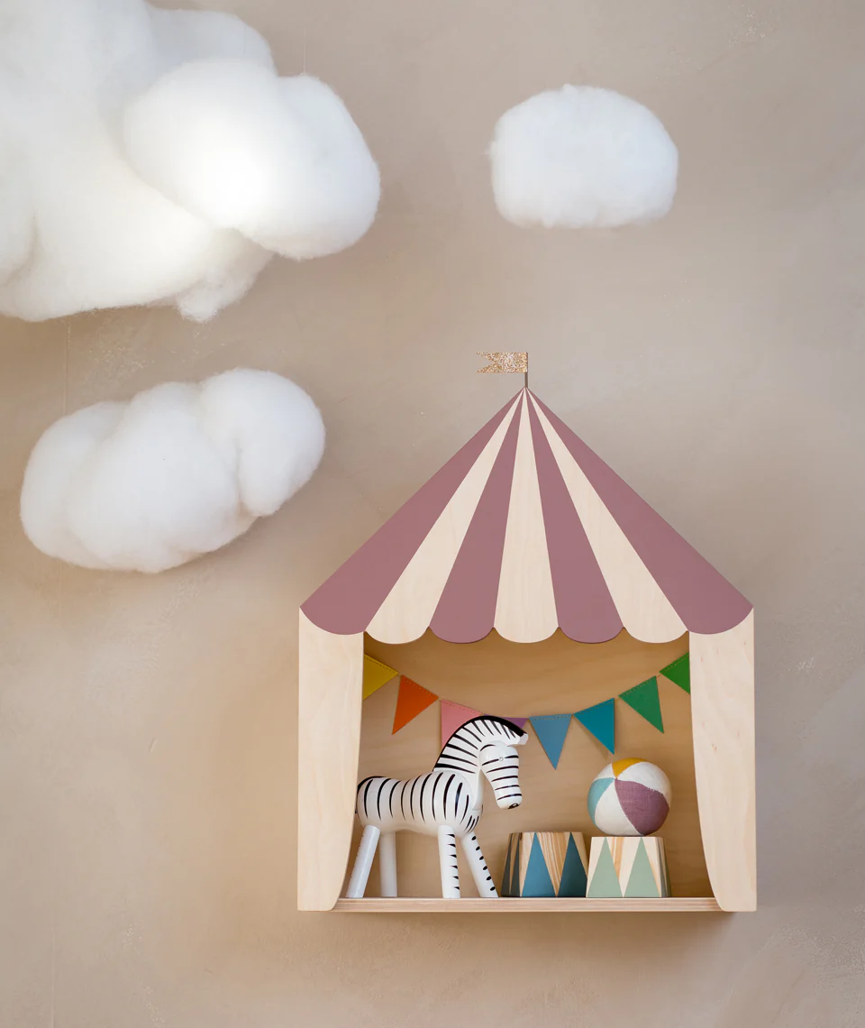 Up Warsaw Circus Wooden Shelf - Dusty Pink - Image 6
