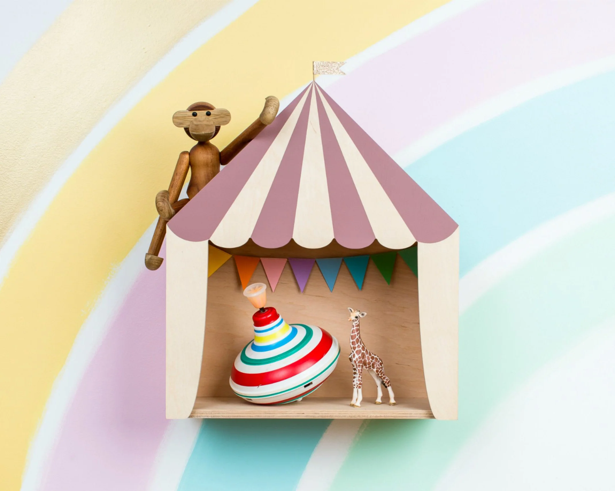 Up Warsaw Circus Wooden Shelf - Dusty Pink - Image 8