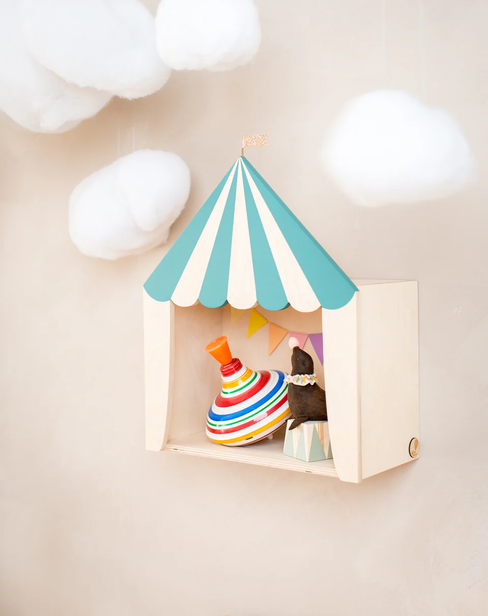 Up Warsaw Circus Wooden Shelf - Ocean Green - Image 10