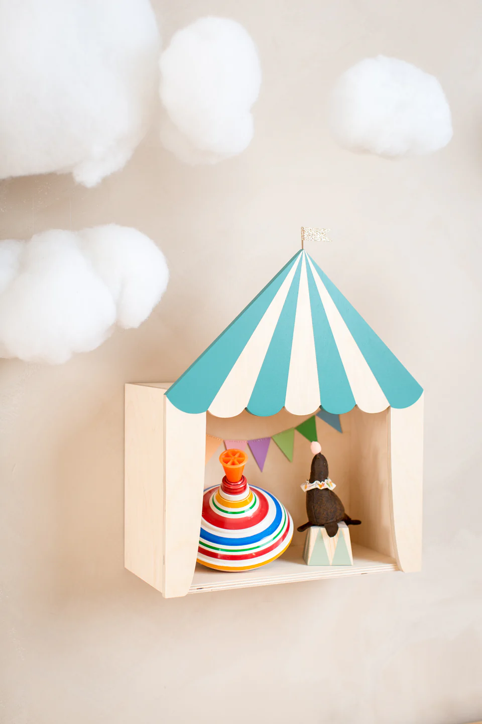 Up Warsaw Circus Wooden Shelf - Ocean Green - Image 6