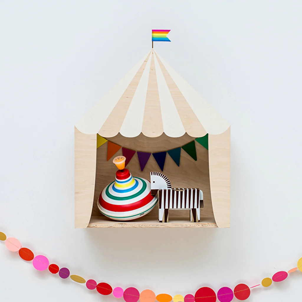 Up Warsaw Circus Wooden Shelf - White - Image 4
