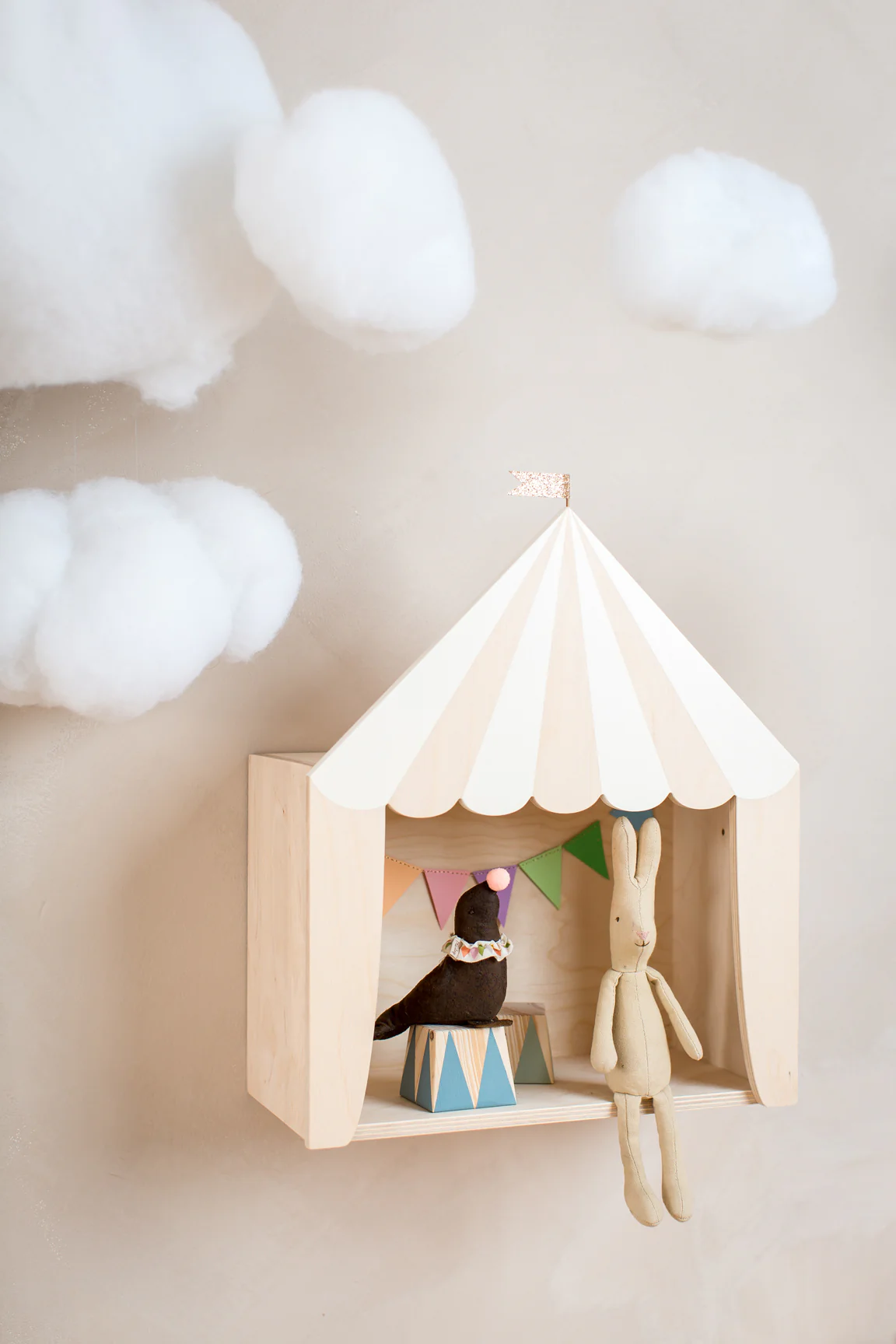 Up Warsaw Circus Wooden Shelf - White - Image 5