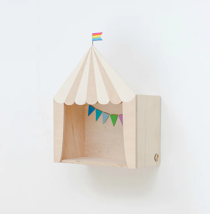 Up Warsaw Circus Wooden Shelf - White - Image 7