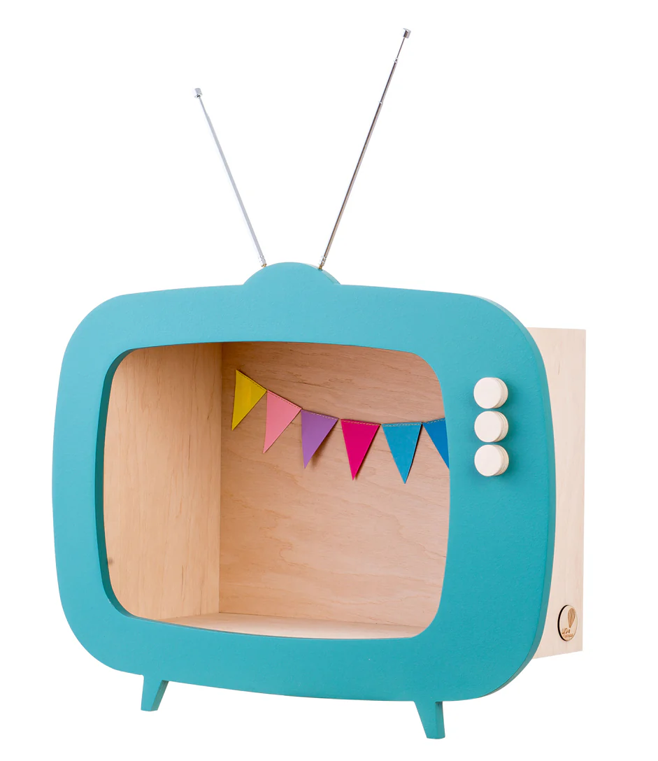 Up Warsaw Kids TV Wooden Shelf - Ocean Green - Image 7