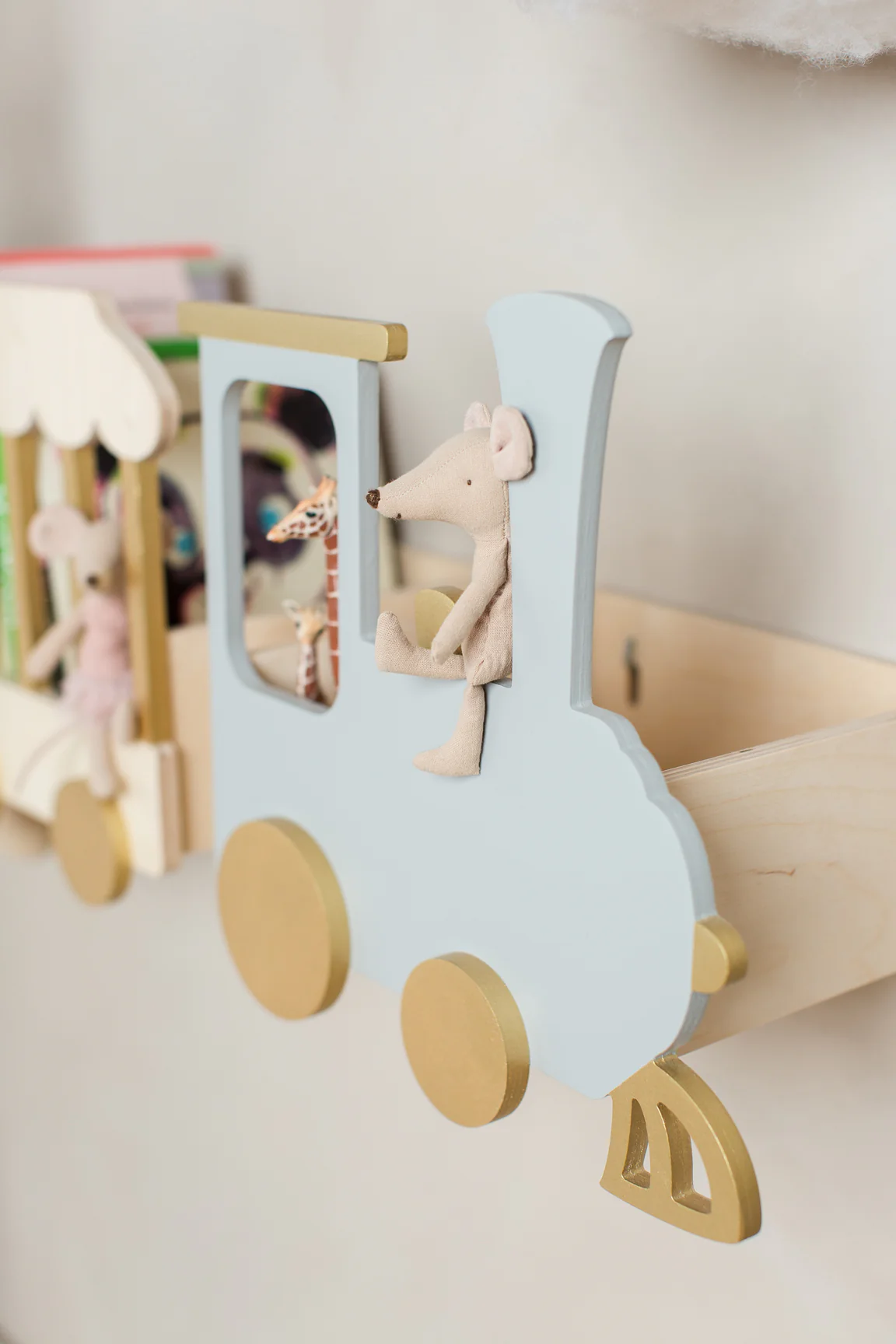 Up Warsaw The Fantasy Express Train Shelf - Natural | White | Grey - Image 3