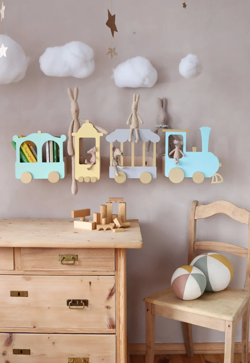 Up Warsaw The Fantasy Express Train Shelf - Pastel Grey - Image 3