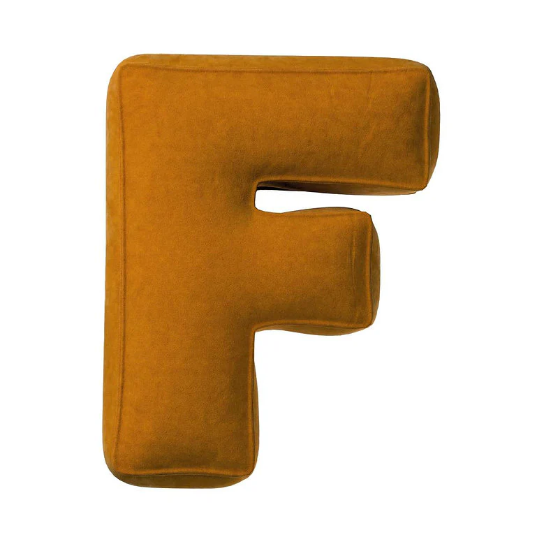 Velvet Letter Cushion - F  (Various Colours) - Image 7