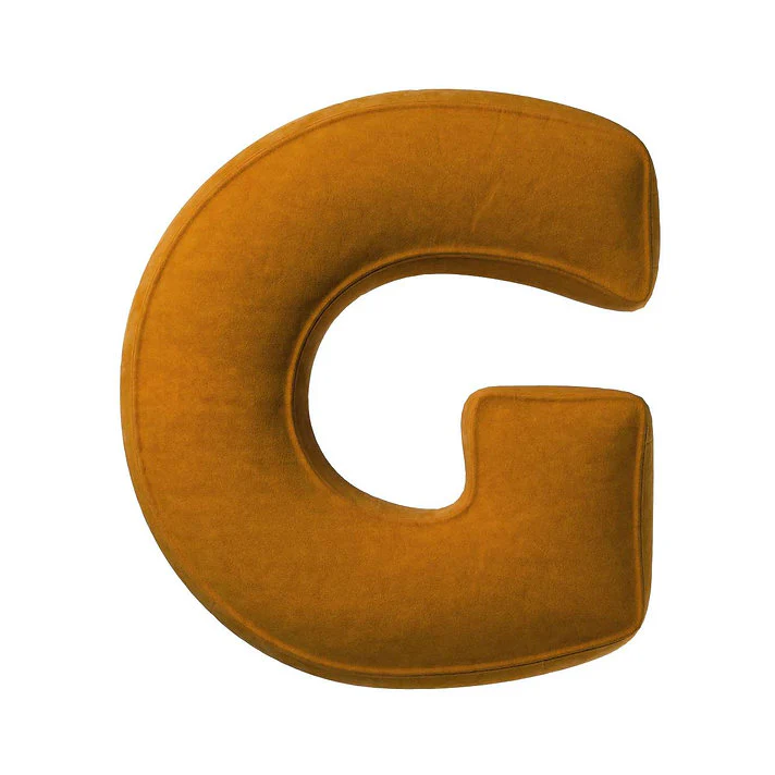 Velvet Letter Cushion - G (Various Colours) - Image 6