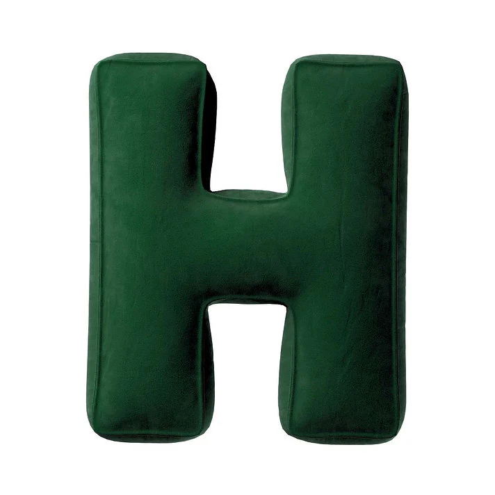 Velvet Letter Cushion - H (Various Colours) - Image 4