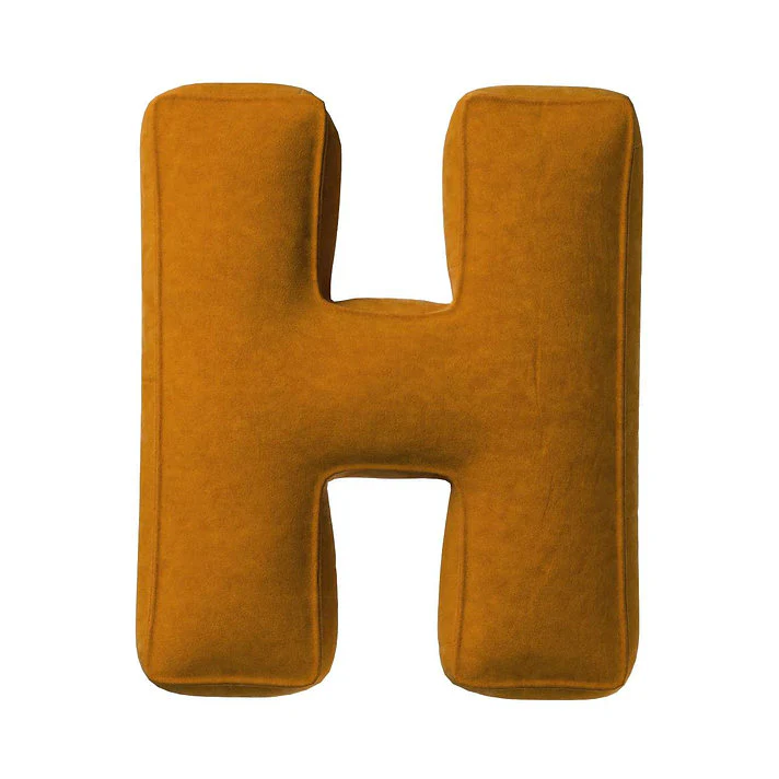 Velvet Letter Cushion - H (Various Colours) - Image 6