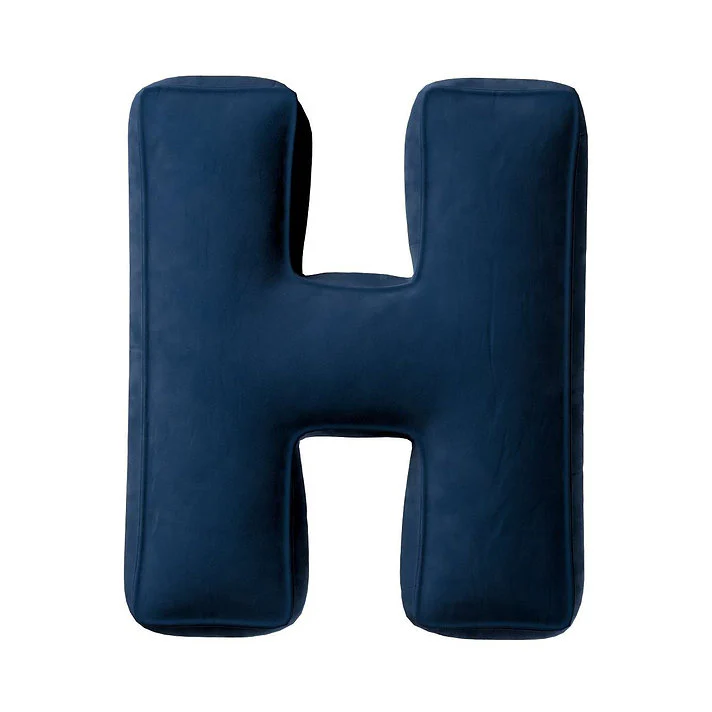 Velvet Letter Cushion - H (Various Colours) - Image 7