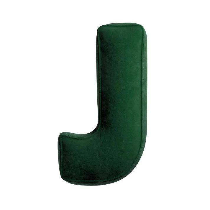 Velvet Letter Cushion - J (Various Colours)