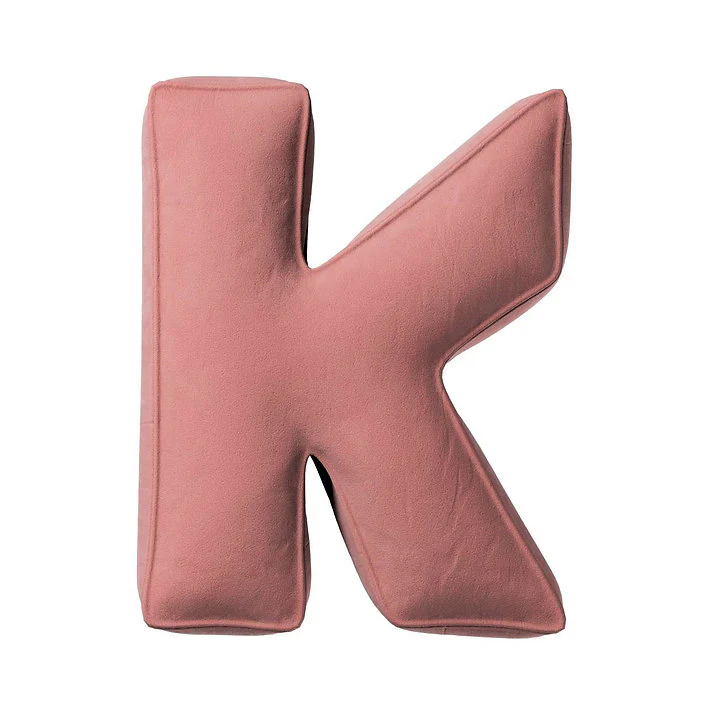 Velvet Letter Cushion - K (Various Colours) - Image 2