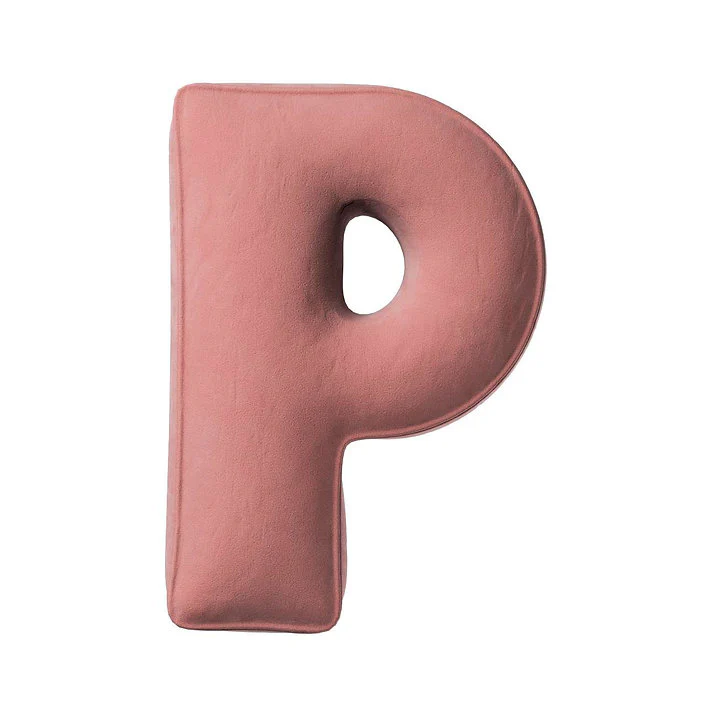 Velvet Letter Cushion - P (Various Colours) - Image 3