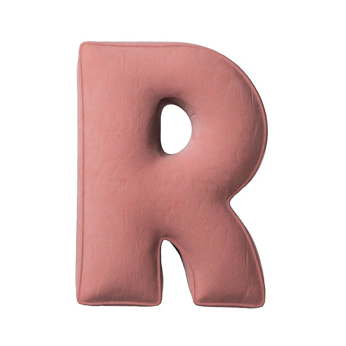 Velvet Letter Cushion - R (Various Colours) - Image 3