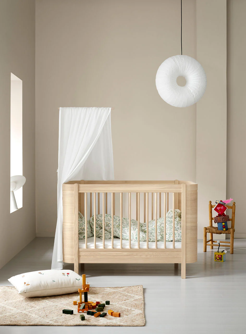 Wood Mini+ Cot Bed Excl. Junior Kit - Oak - Image 2