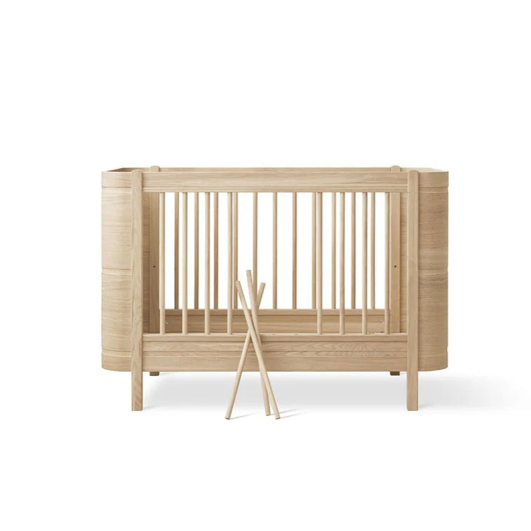 Wood Mini+ Cot Bed Excl. Junior Kit - Oak - Image 9