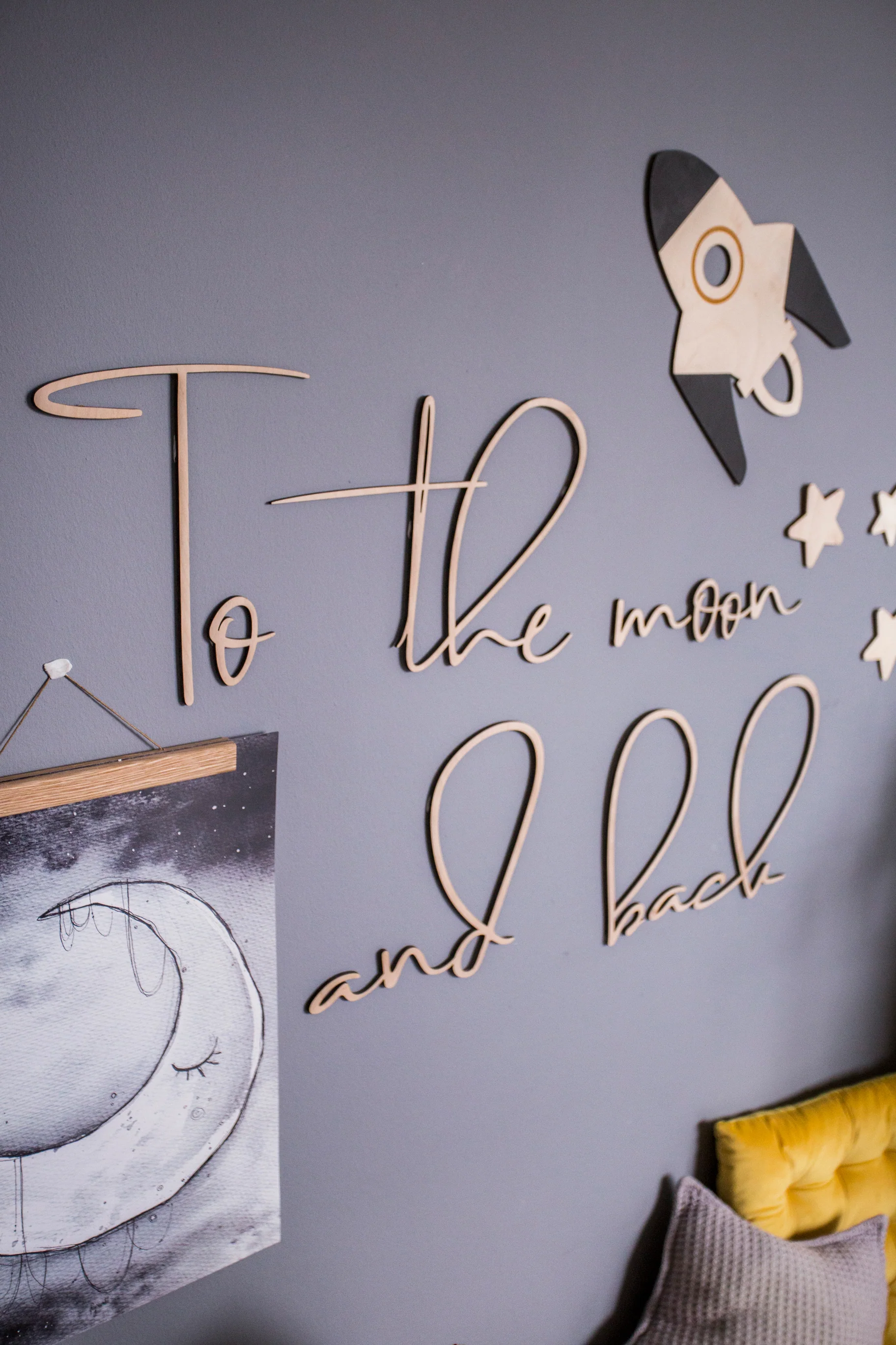Wooden Wall Sign - To The Moon & Back - Image 4