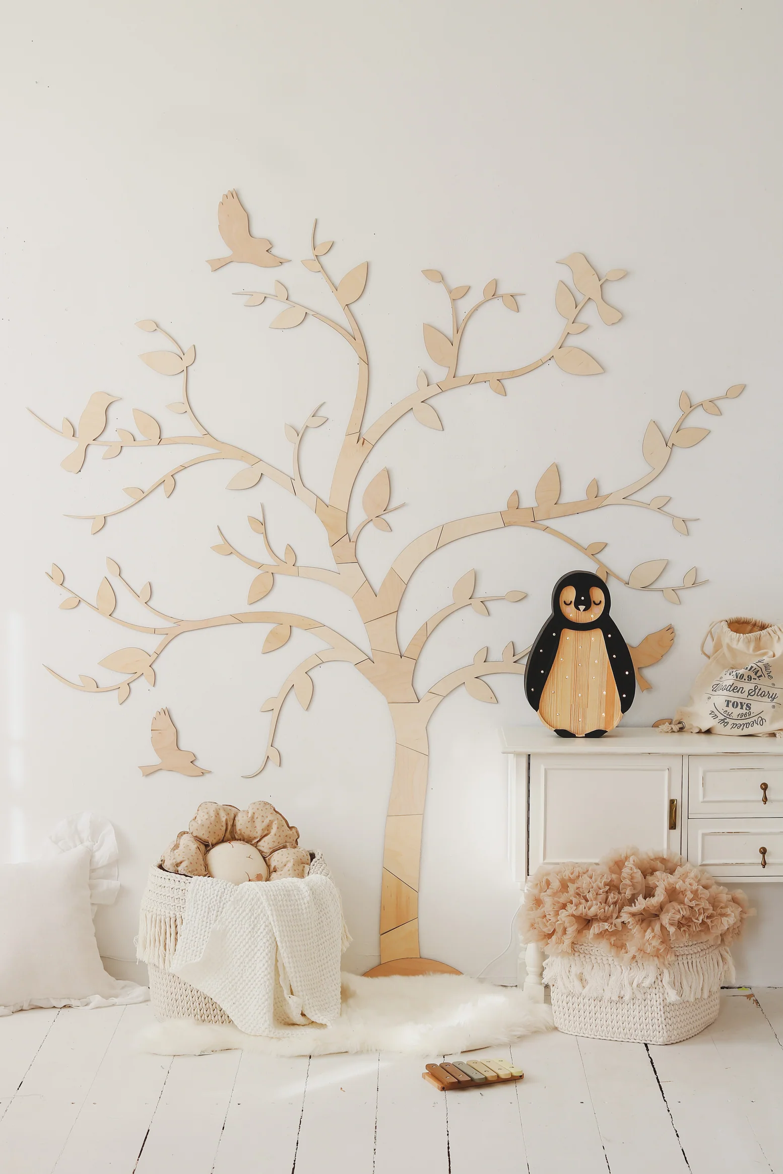 Wooden Wall Tree with Birds - Image 4