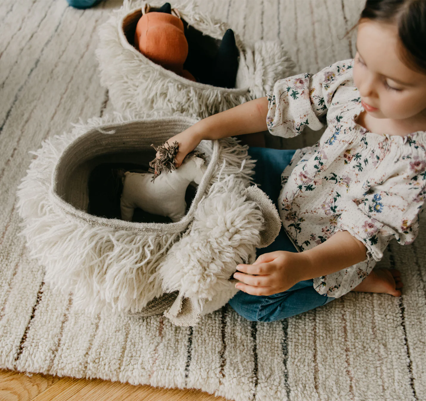 Woolable Pink Nose Sheep Storage Basket - Image 4